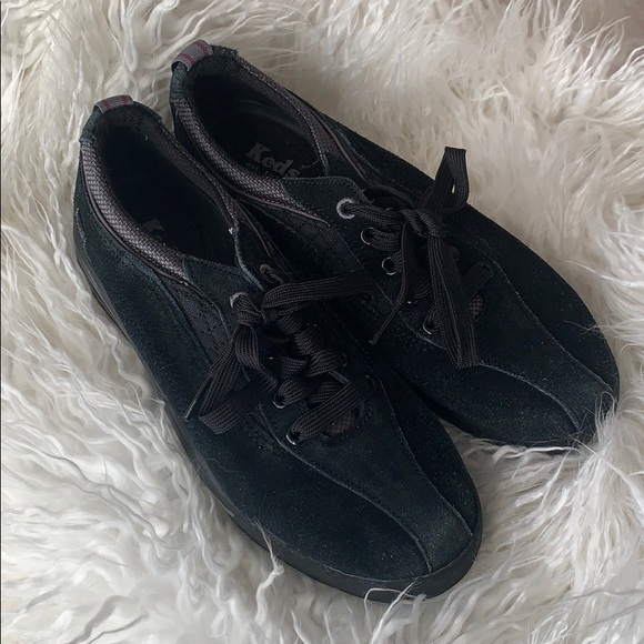 keds black suede shoes